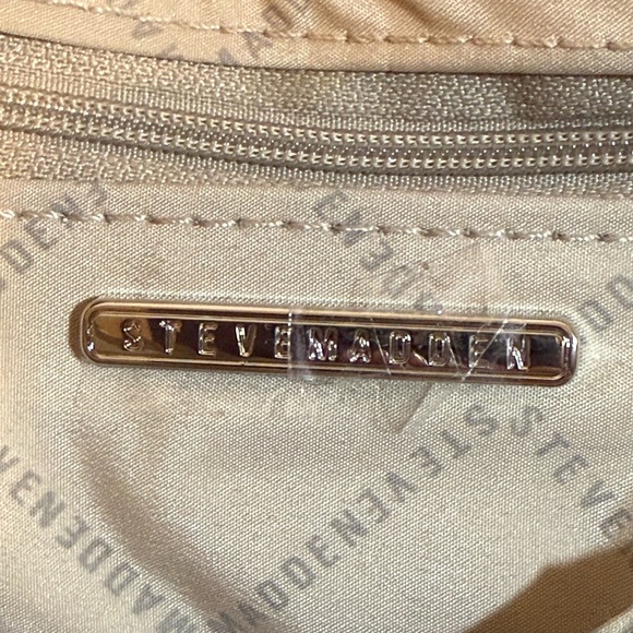 Steve Madden Canvas Tote Crossbody Beige Logo Strap Bag Coin Pouch Neutral - Picture 6 of 9